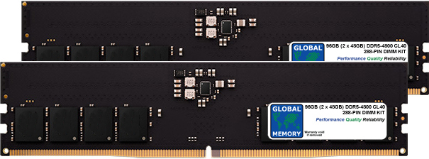 96GB (2 x 48GB) DDR5 4800MHz PC5-38400 288-PIN DIMM MEMORY RAM KIT FOR DELL PC DESKTOPS/MOTHERBOARDS 96GB (2 x 48GB) DDR5 4800MHz PC5-38400 288-PIN DIMM MEMORY RAM KIT FOR DELL PC DESKTOPS/MOTHERBOARDS